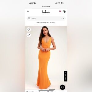 Long orange dress Lulu’s new with tags